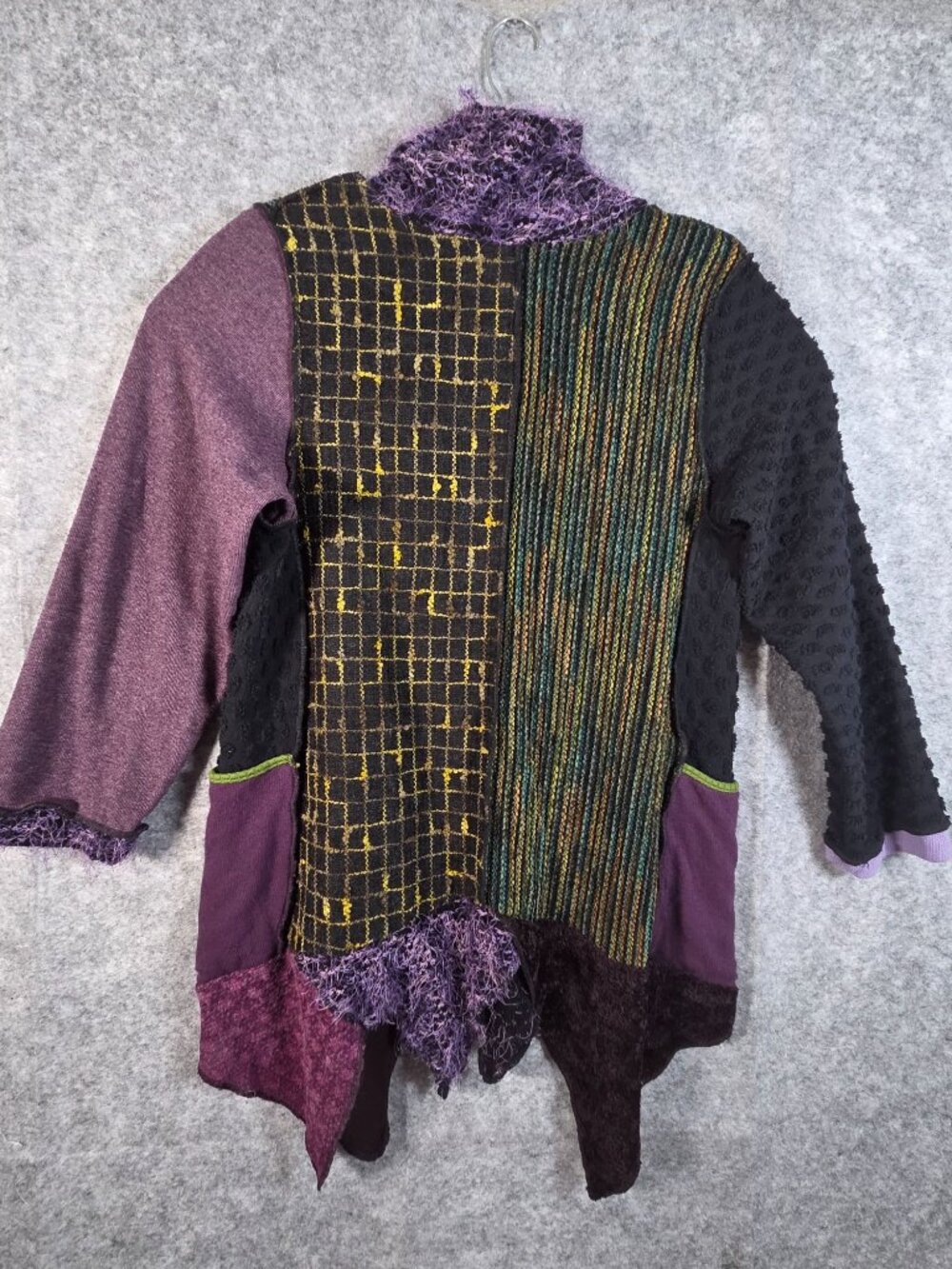 Hand Jive Wearable Art Patchwork Jacket Lagenlook Boho Avant Garde Size Large - Picture 6 of 9